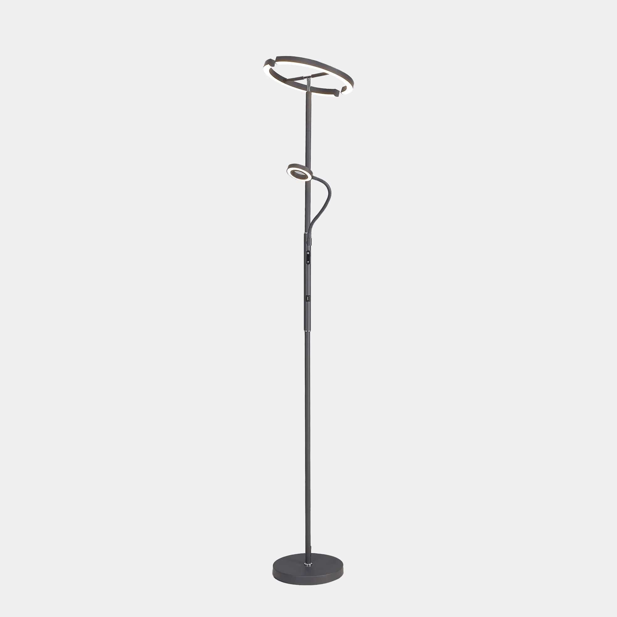 Nima - 2 Light Floor Lamp Grey