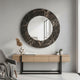 Raven Faux Black Marble Round Mirror (WG)