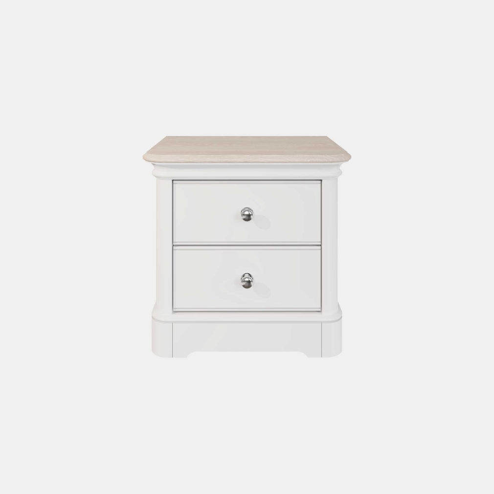 Aylesford - Large 2 Drawer Bedside With Solid Oak Top