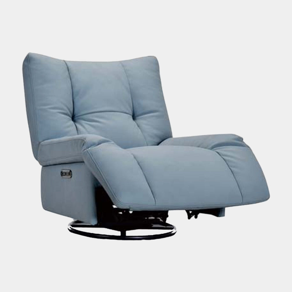 Puglia - Swivel Rocker Recliner Chair Inc Battery Pack In Leather