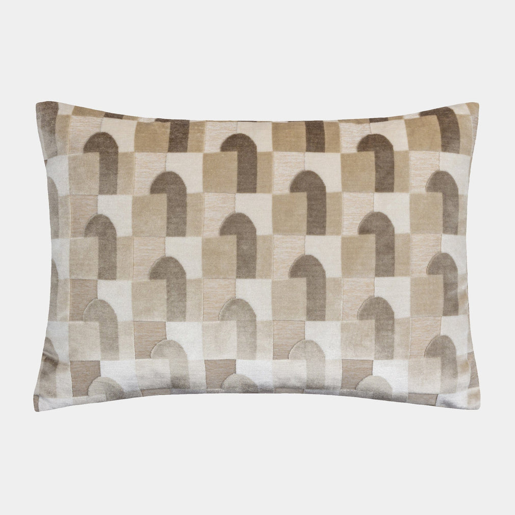Marrakesh - Natural Cut Velvet Cushion 35x50cm