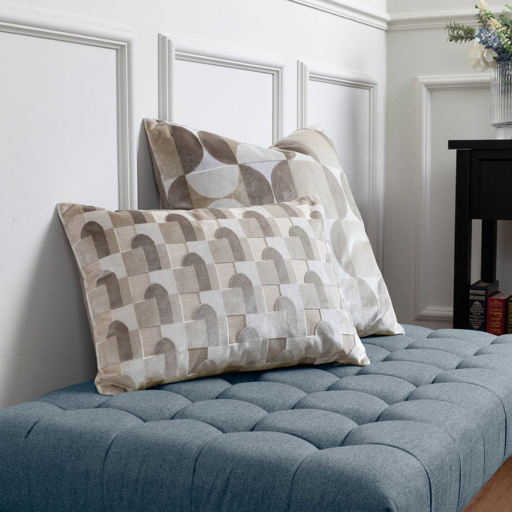 Marrakesh - Natural Cut Velvet Cushion 35x50cm