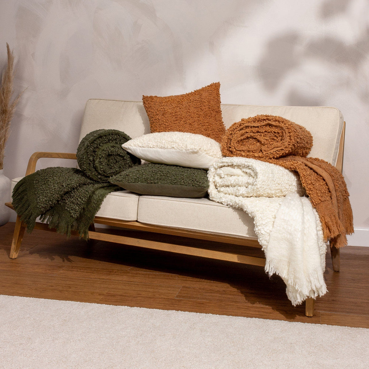 Dundee Ecru - Wool Blend Throw 130x180cm