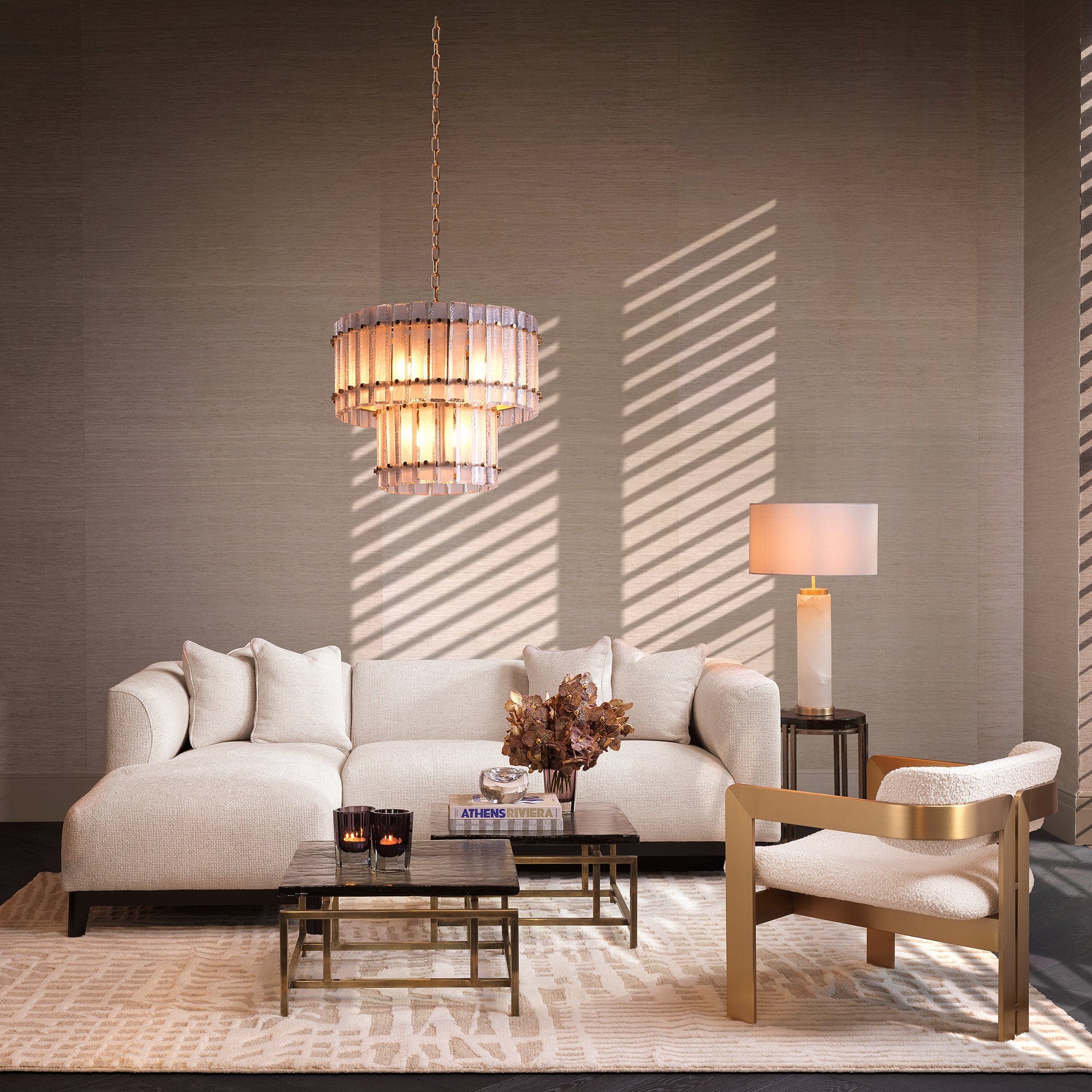 RHF Chaise Lounge Sofa In Fabric Lyssa Off-White