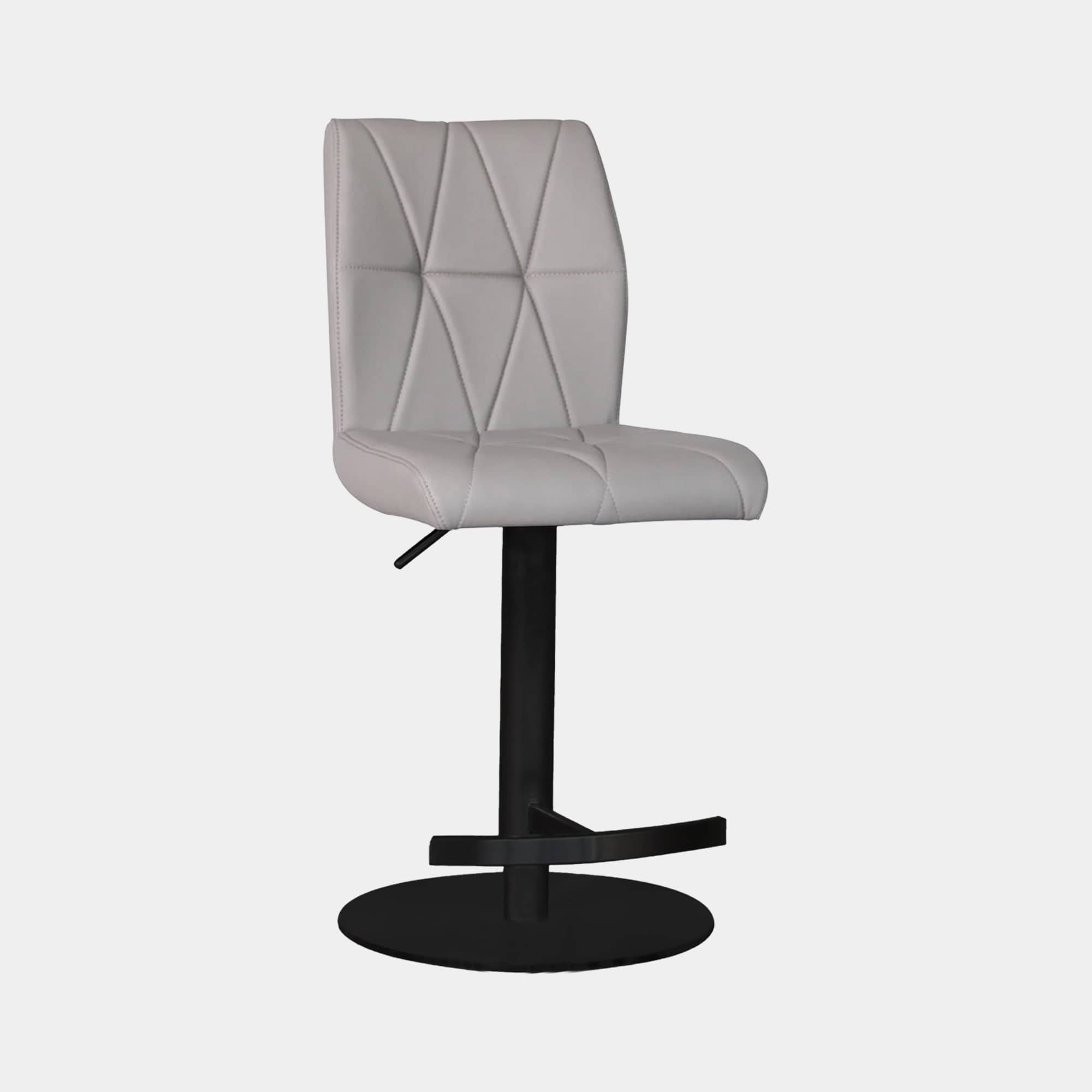Essen - Light Grey PU Bar Stool With Black Metal Base