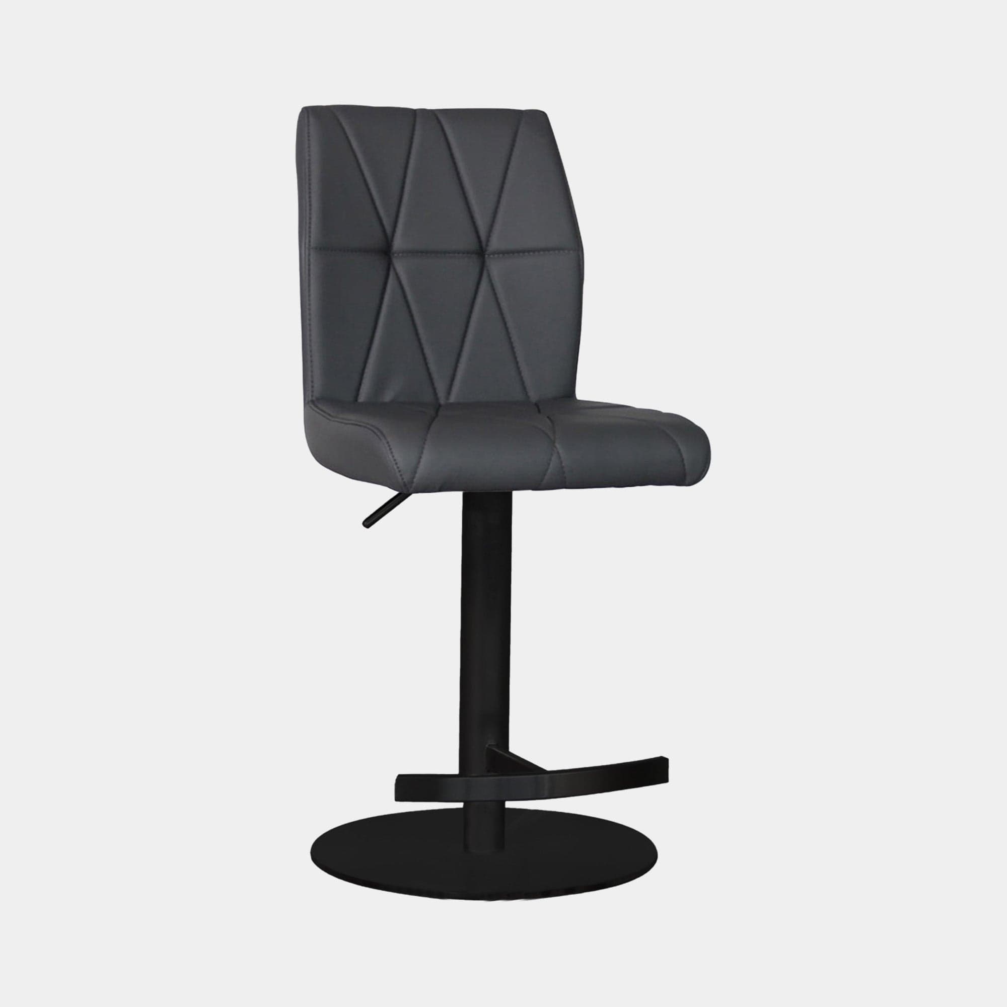 Essen - Dark Grey PU Bar Stool With Black Metal Base