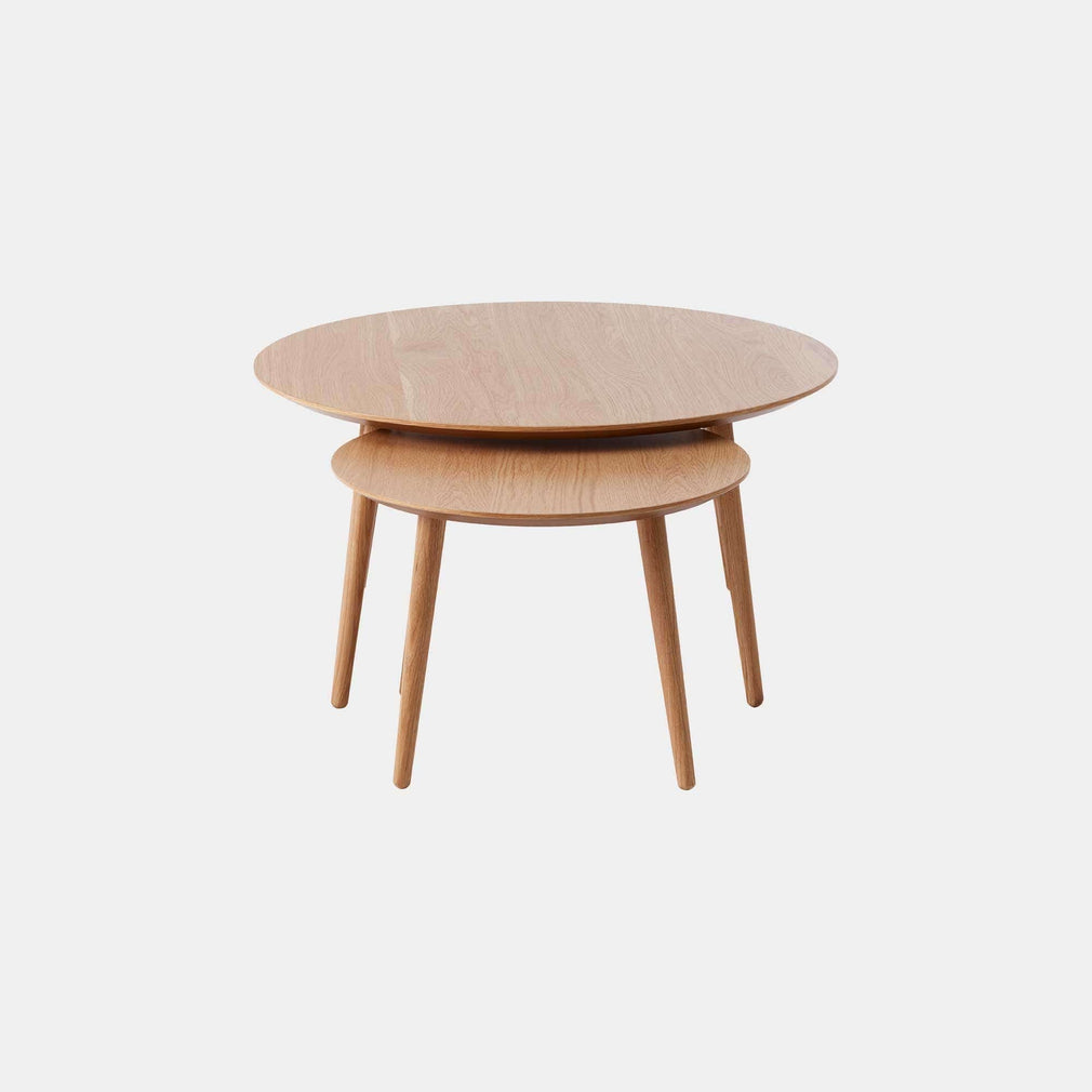 Riley - Circular Nest Of Tables In Natural Oak Finish