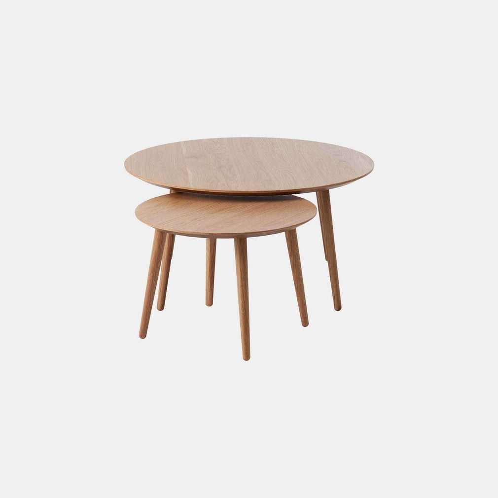 Riley - Circular Nest Of Tables In Natural Oak Finish