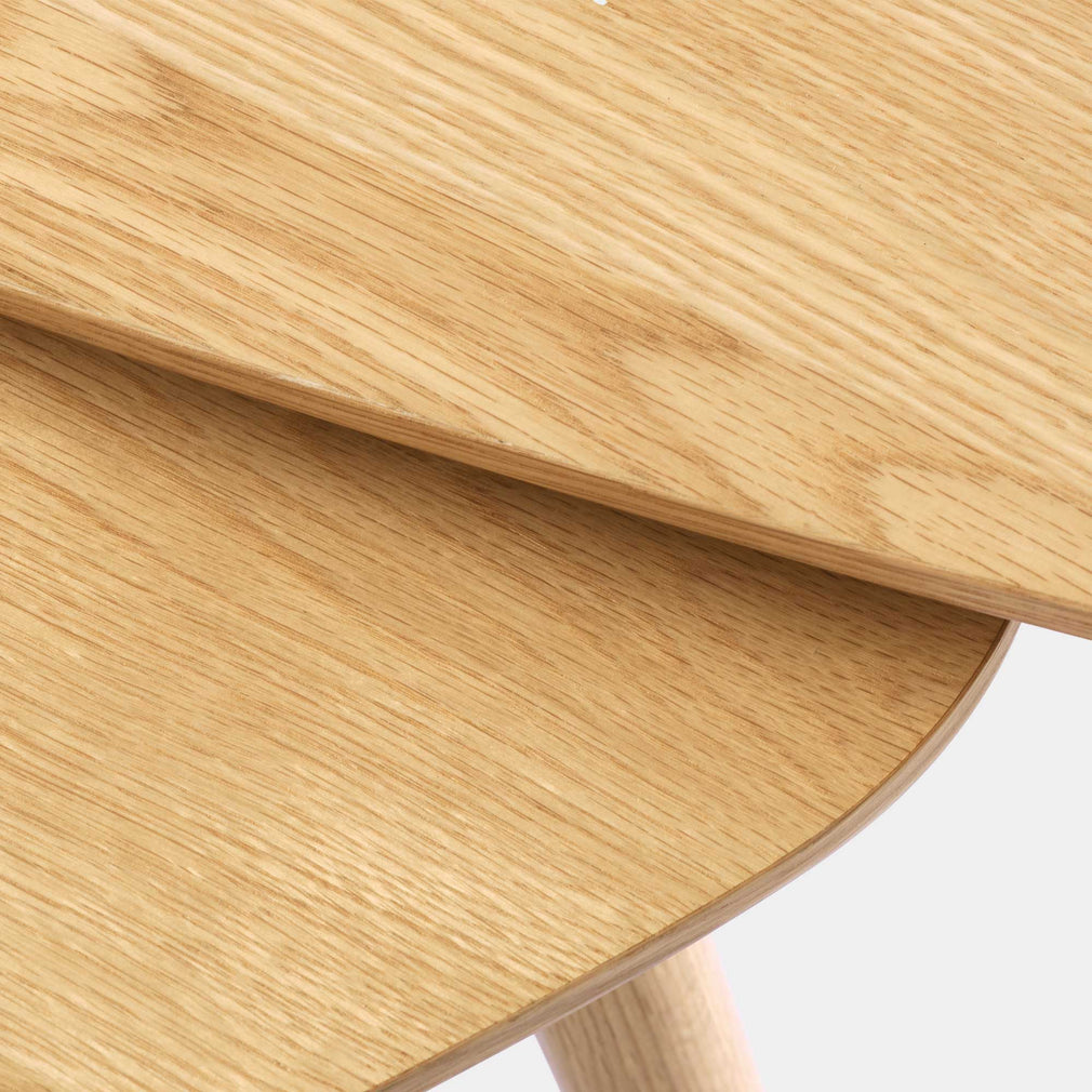 Riley - Triangular Nest Of Tables In Natural Oak Finish