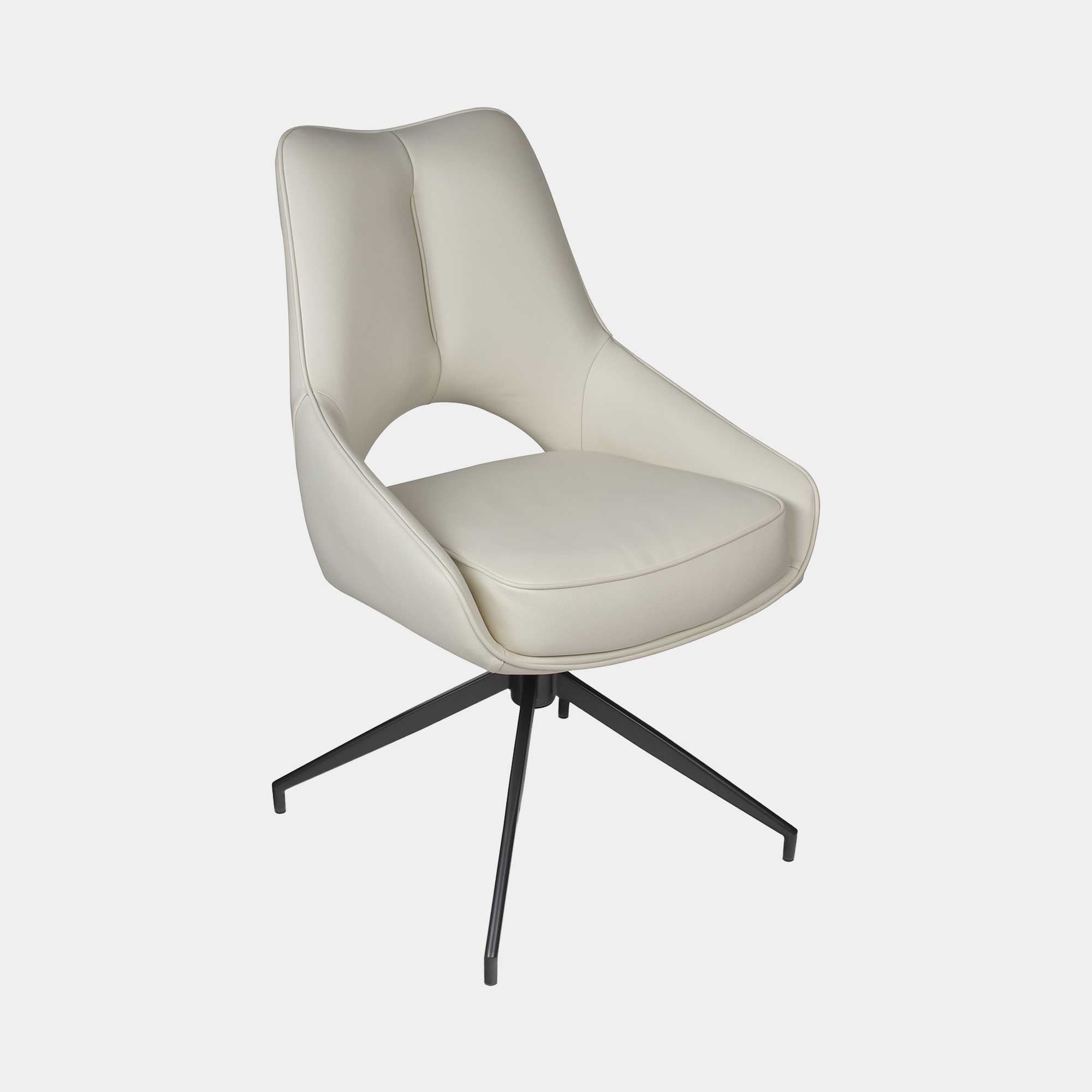 Alba - Swivel Dining Chair In Beige PU