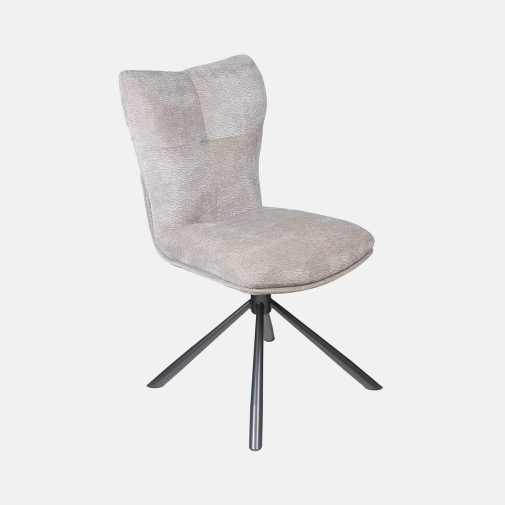Alonso - Swivel Dining Chair In Beige Fabric