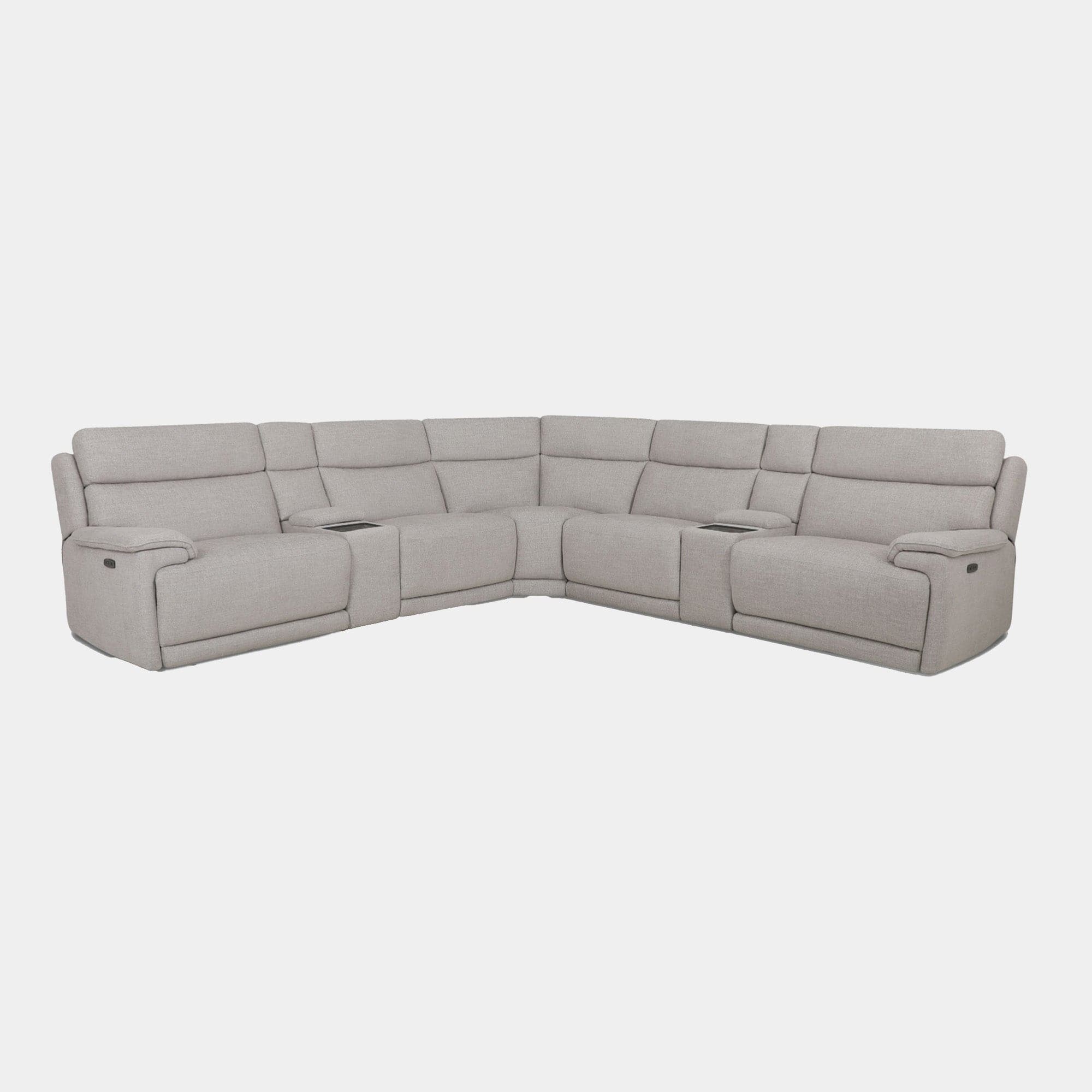 Extra Large Power Recliner Corner Group With 2 Multimedia Consoles In Fabric