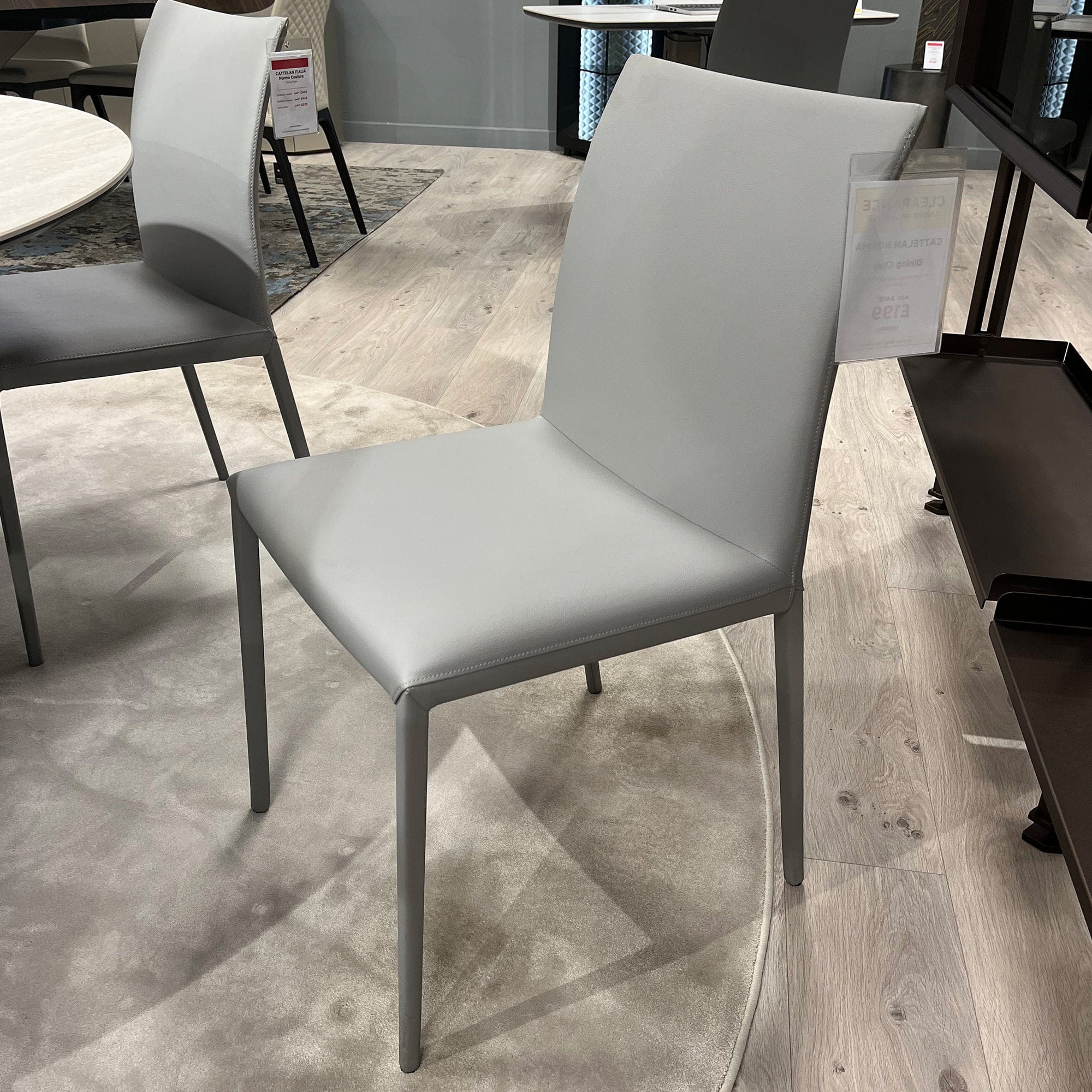 Cattelan Norma Dining Chair In Synthetic Leather ECP36 Cemento