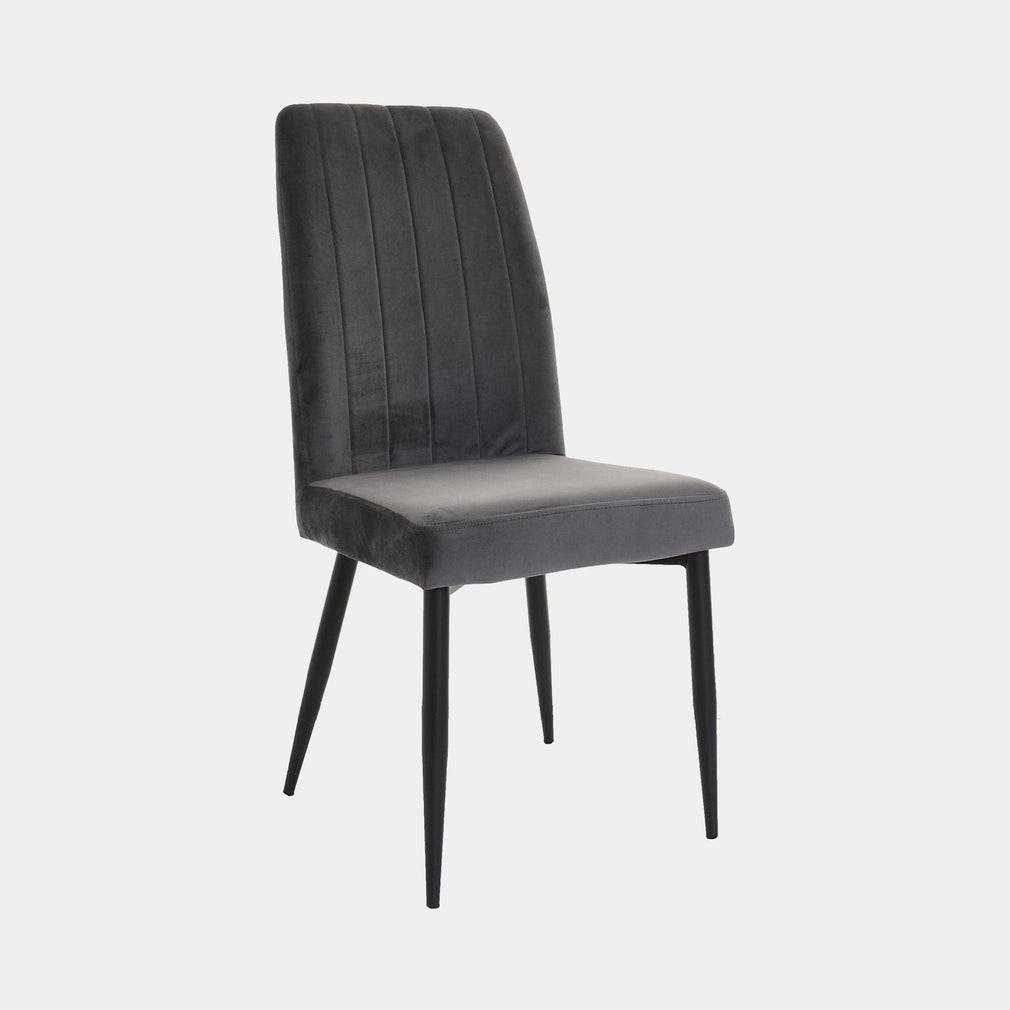 Terni - Velvet Dining Chair In Dark Grey