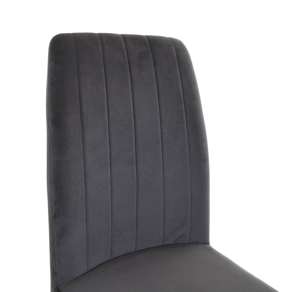 Terni - Velvet Dining Chair In Dark Grey