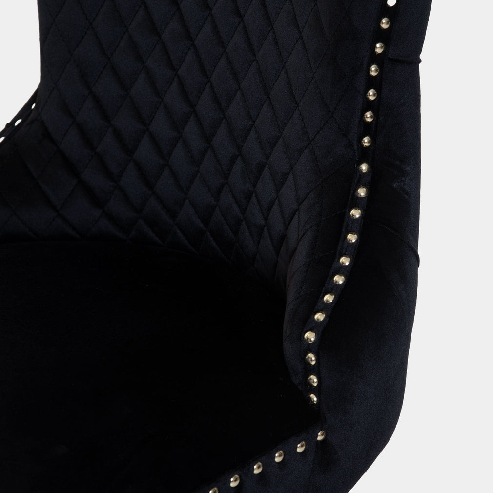 Dubai - Bar Stool With Lion Head In Black Velvet