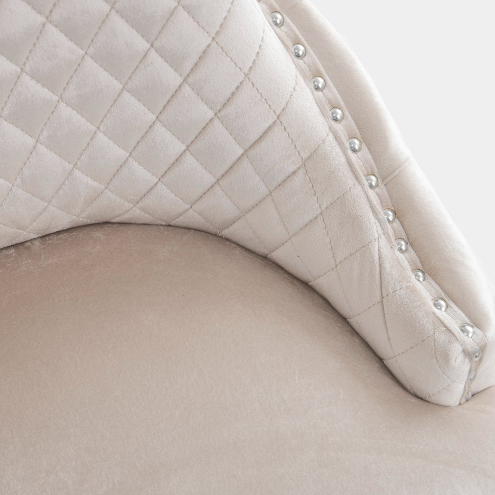 Izmir - 180cm Dining Table With Grey Marble Top & 6 Cream Lion Head Chairs