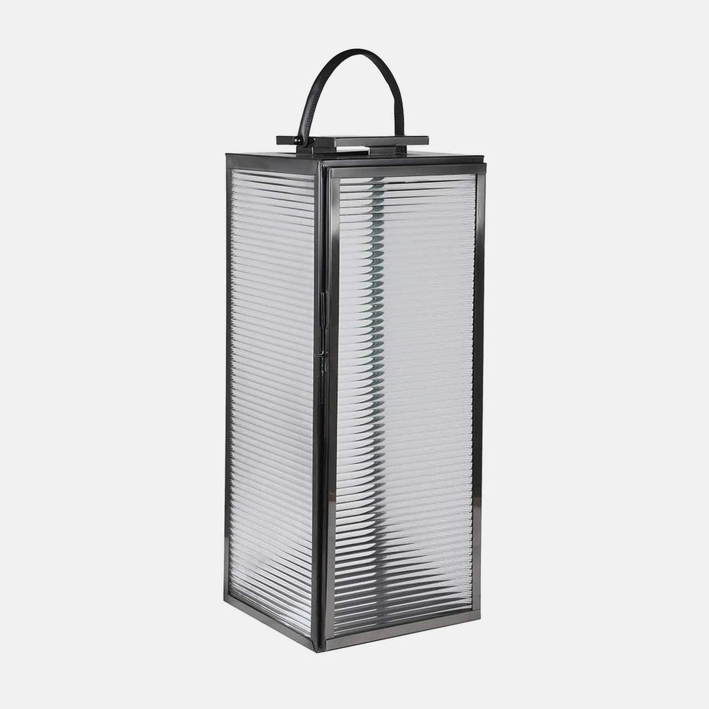 Nightshade - Large Ribbed Glass Lantern