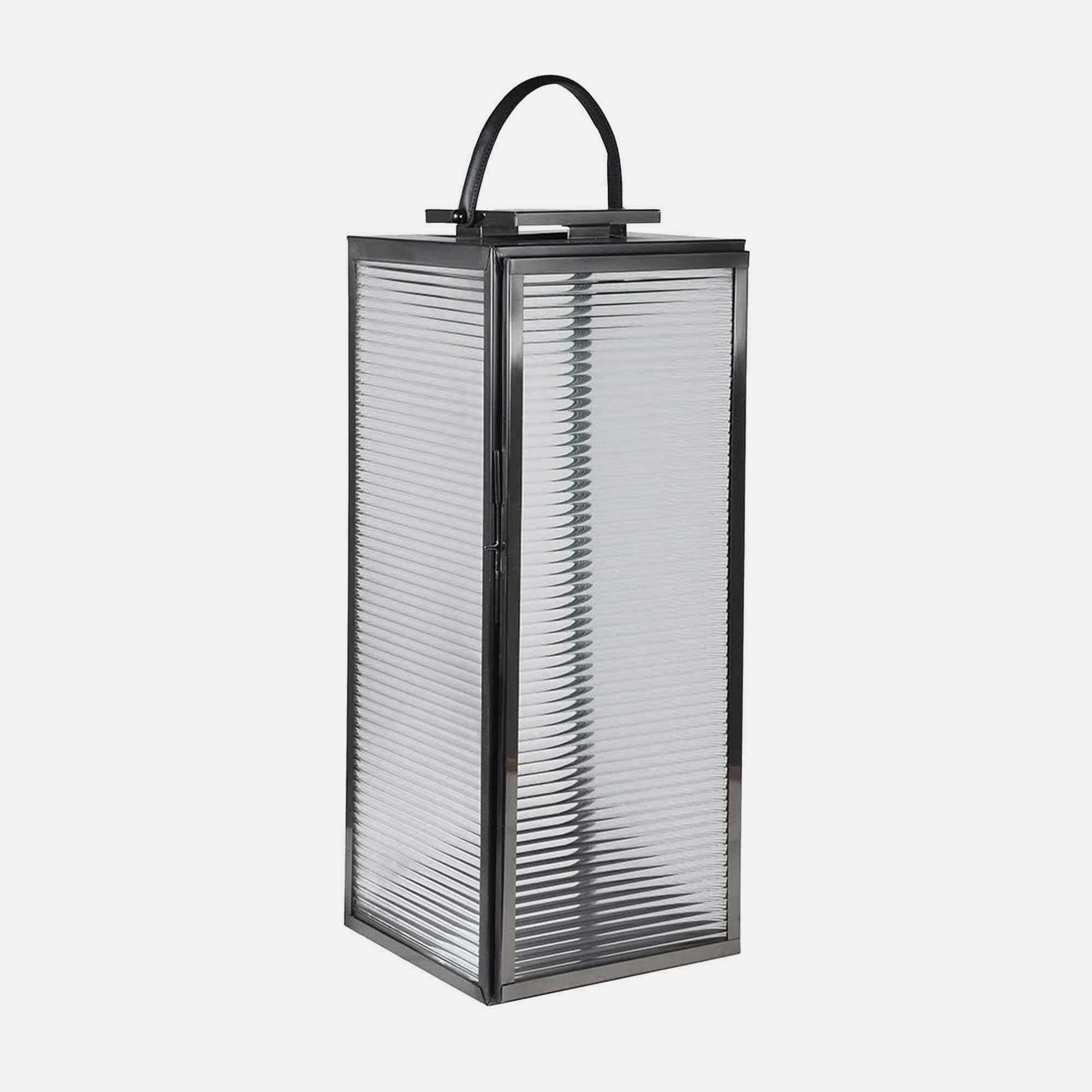 Nightshade - Large Ribbed Glass Lantern