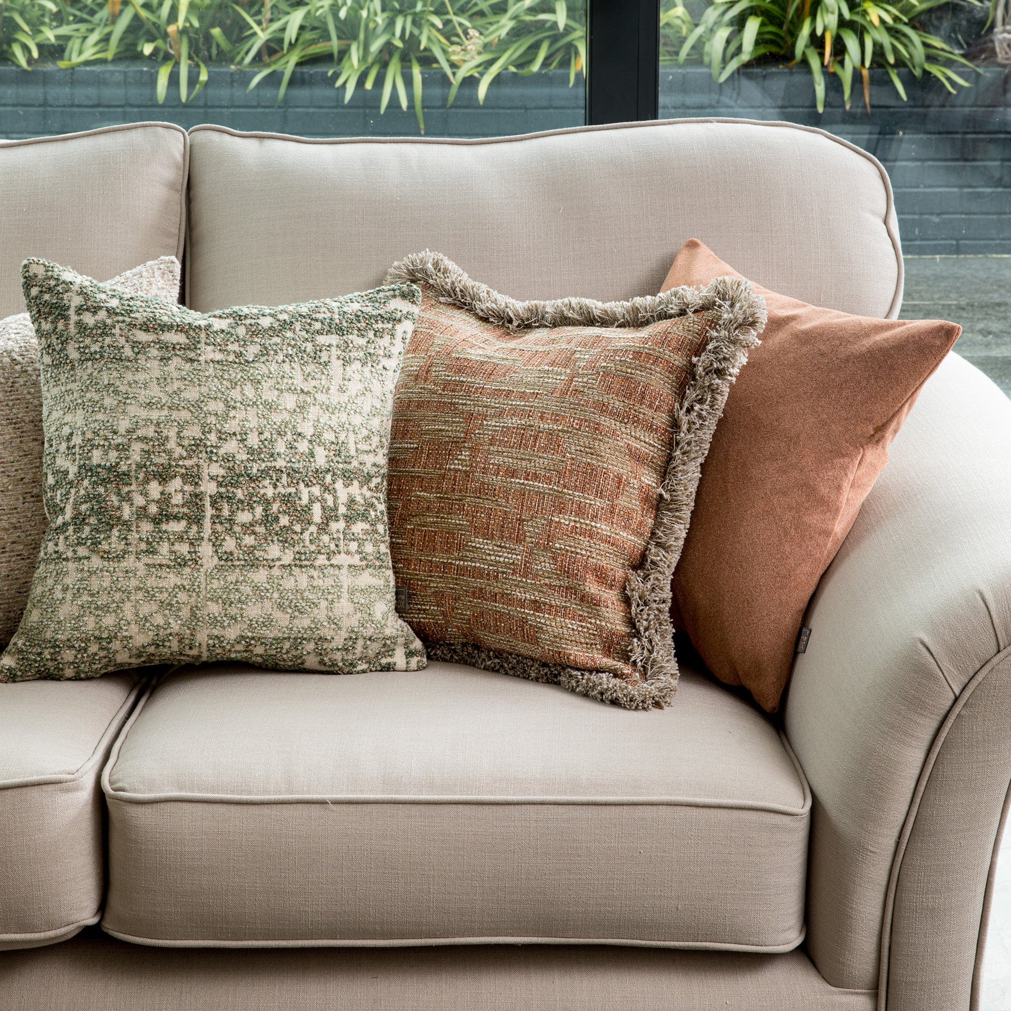 Carrington Green Rose Cushion 43x43cm