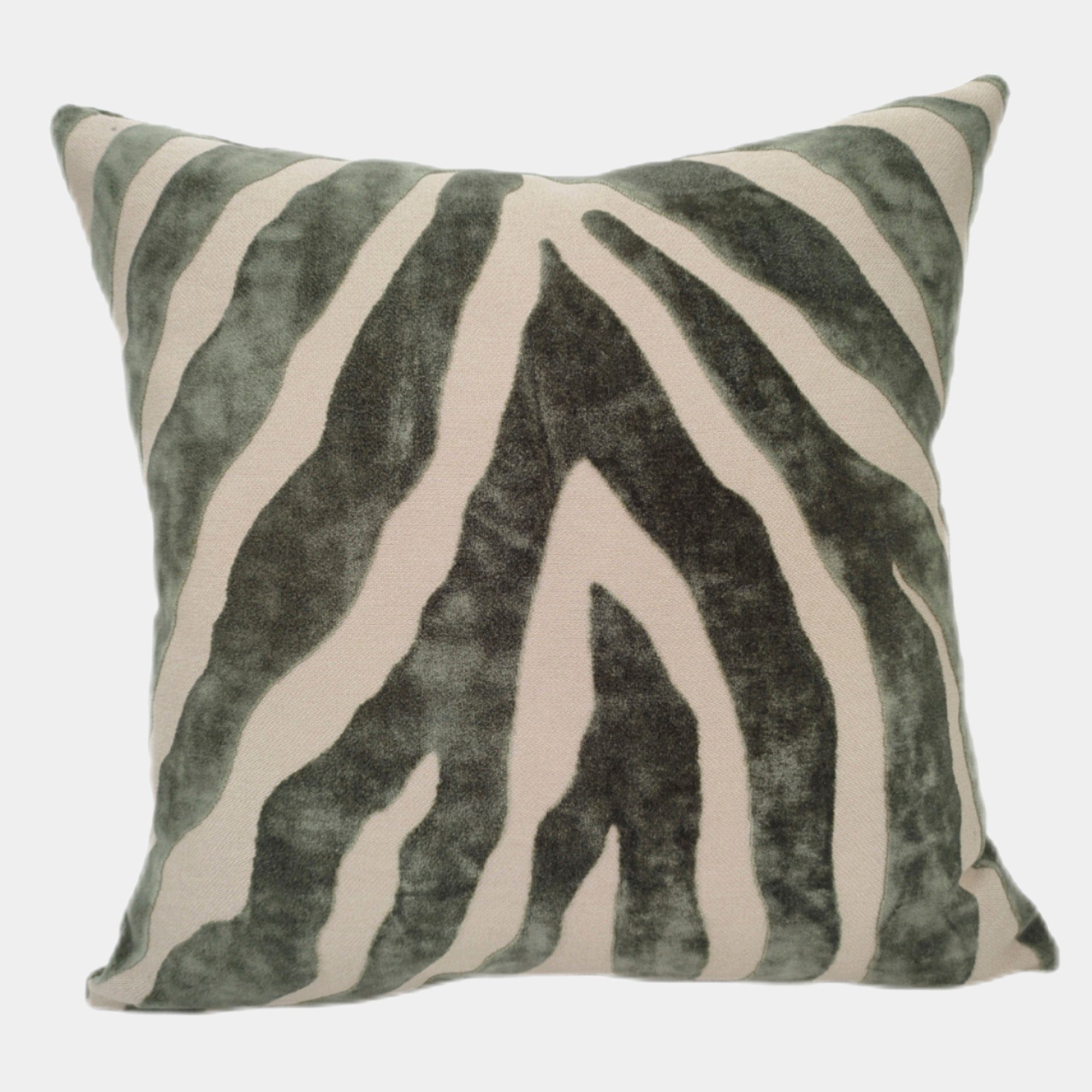 Zebra - Sage Velvet Cushion 43x43cm