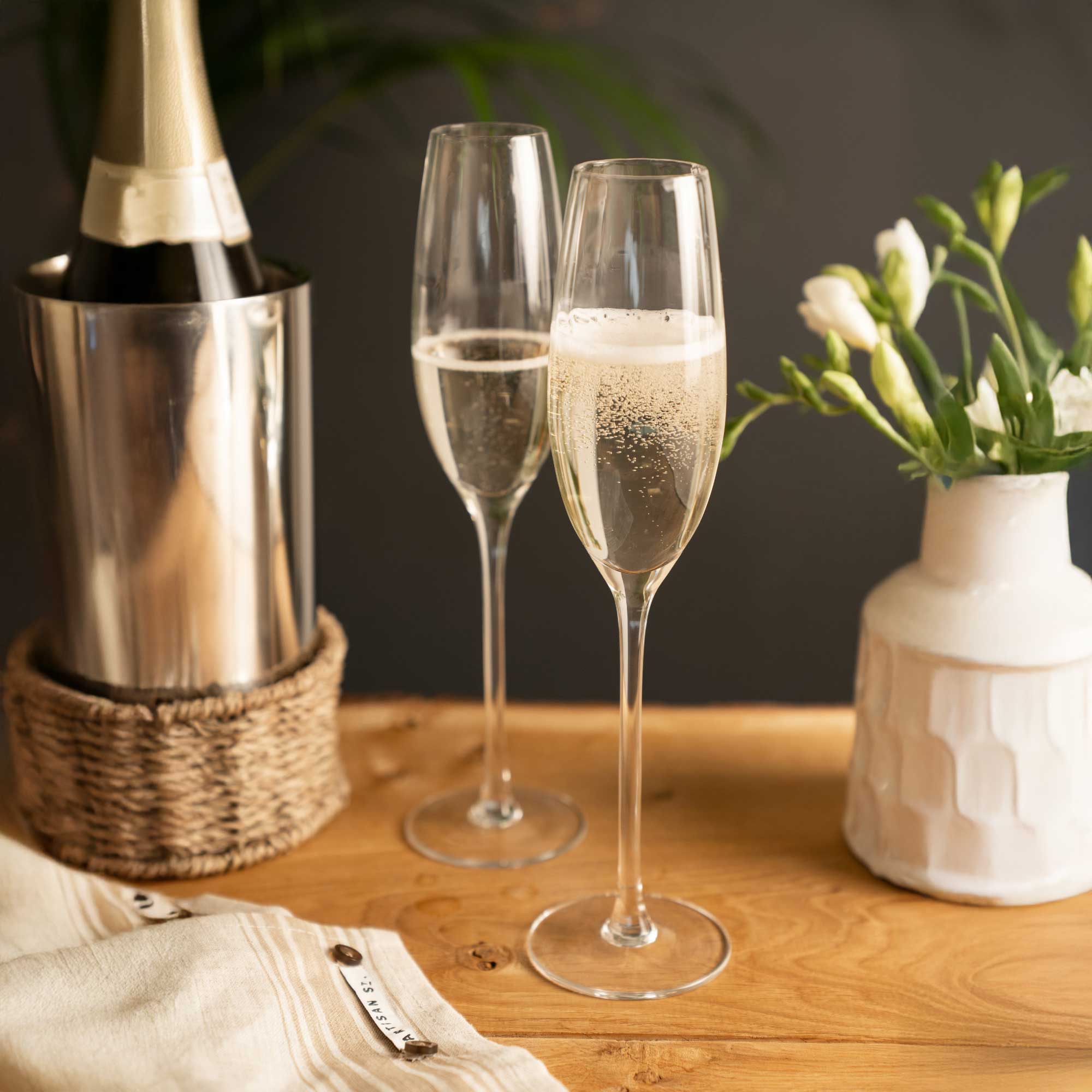 Artisan Street Ripple - Set of 4 Champagne Glasses
