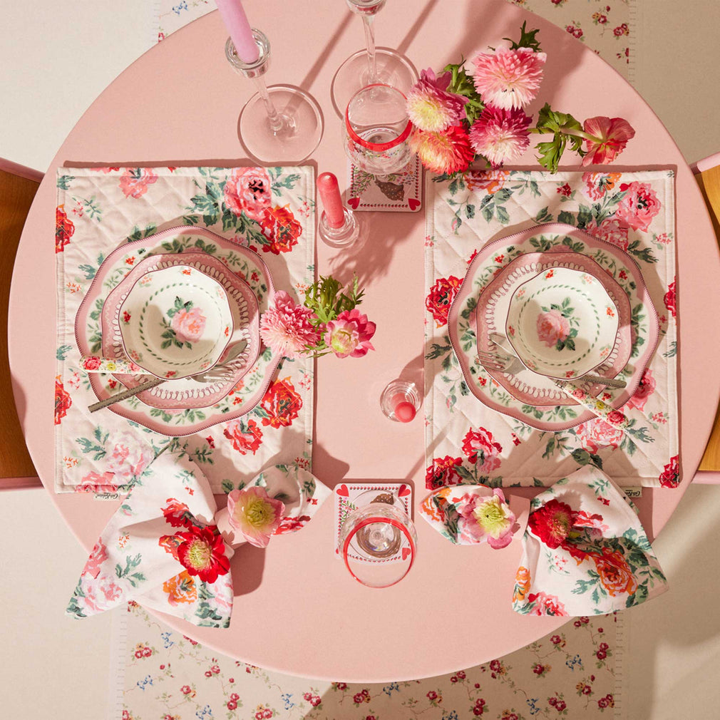 Cath Kidston - Archive Rose 12 Piece Dinner Set