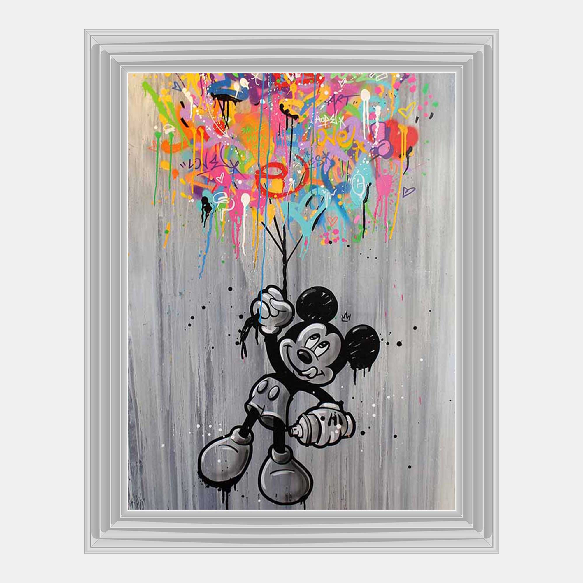 Mickey With Balloons - Liquid Art