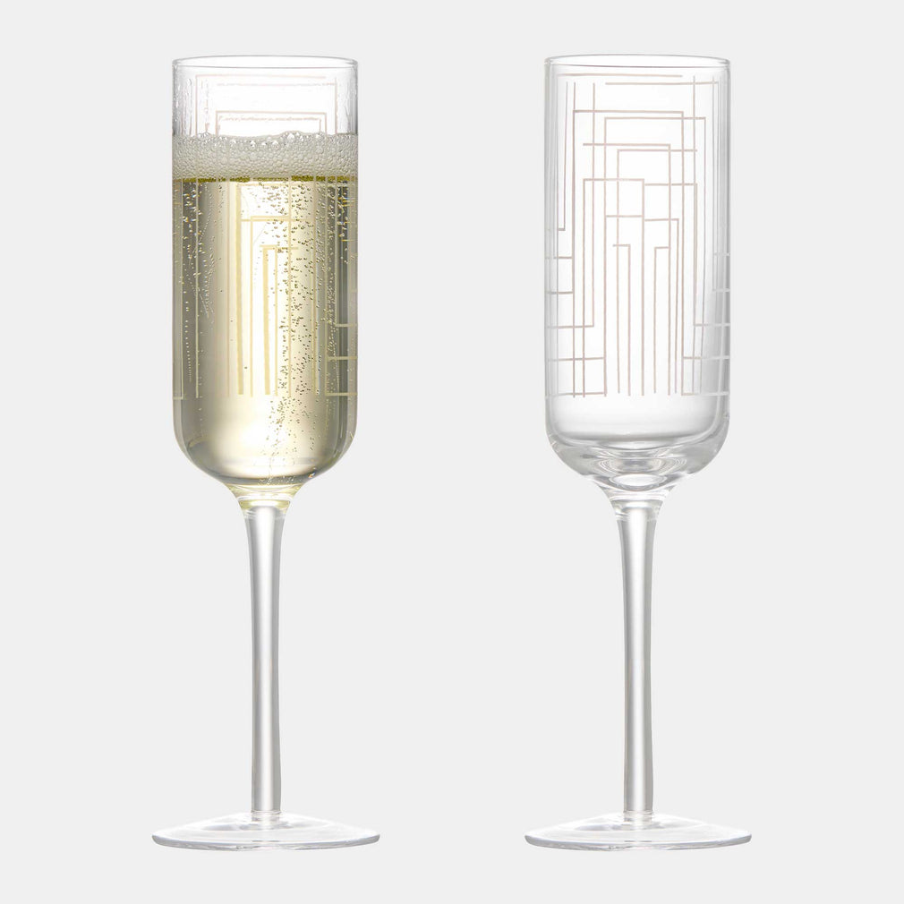 Maze - Set of 2 Champagne Flutes