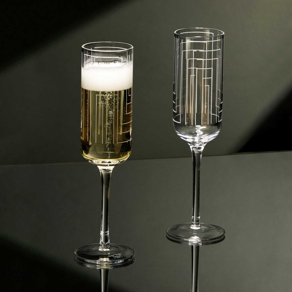 Maze - Set of 2 Champagne Flutes