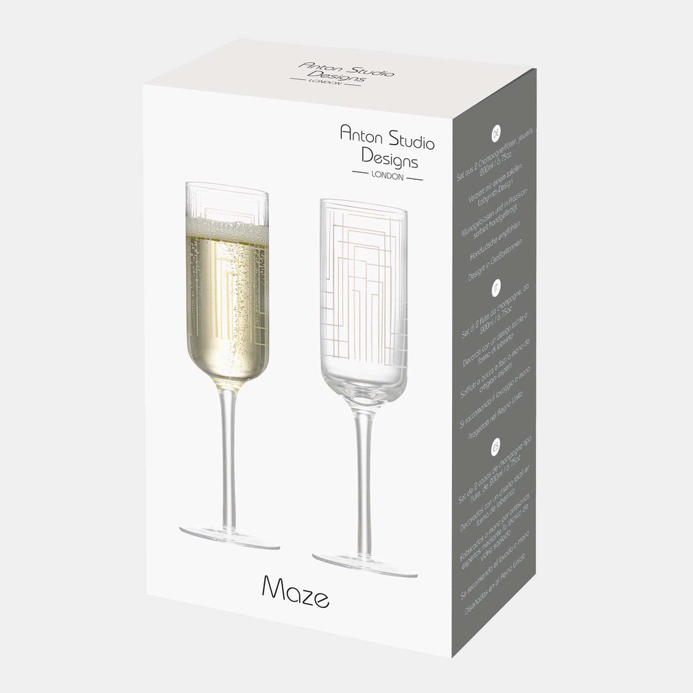 Maze - Set of 2 Champagne Flutes