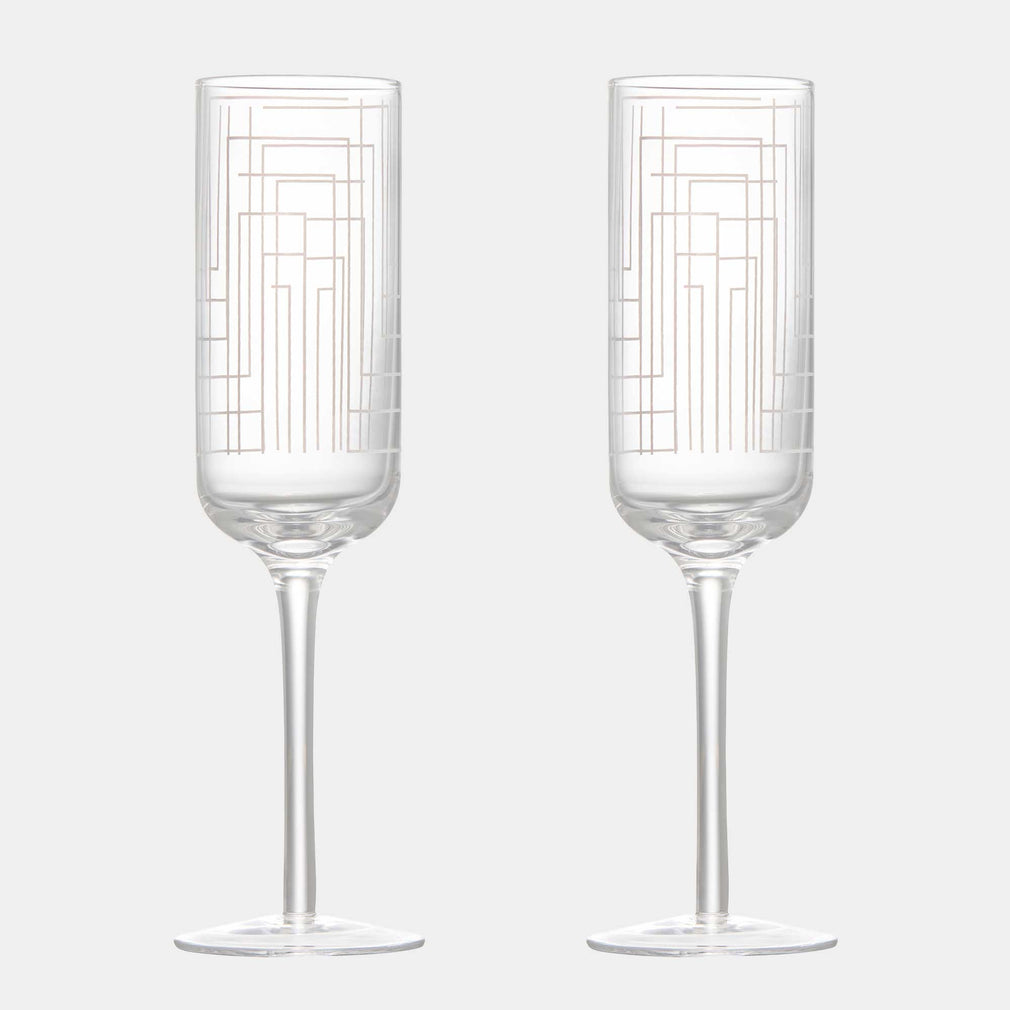 Maze - Set of 2 Champagne Flutes