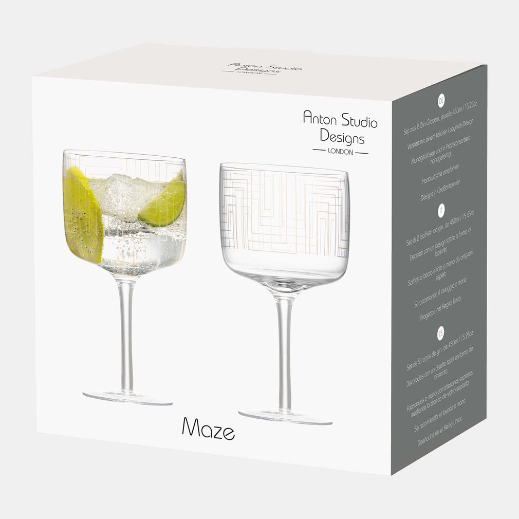 Maze - Set of 2 Gin Glasses