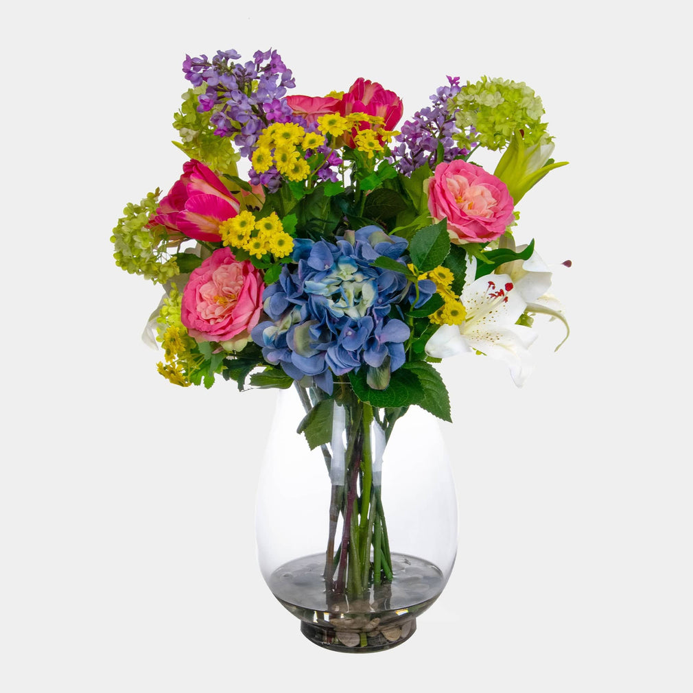 Lilies - With Glass Vase
