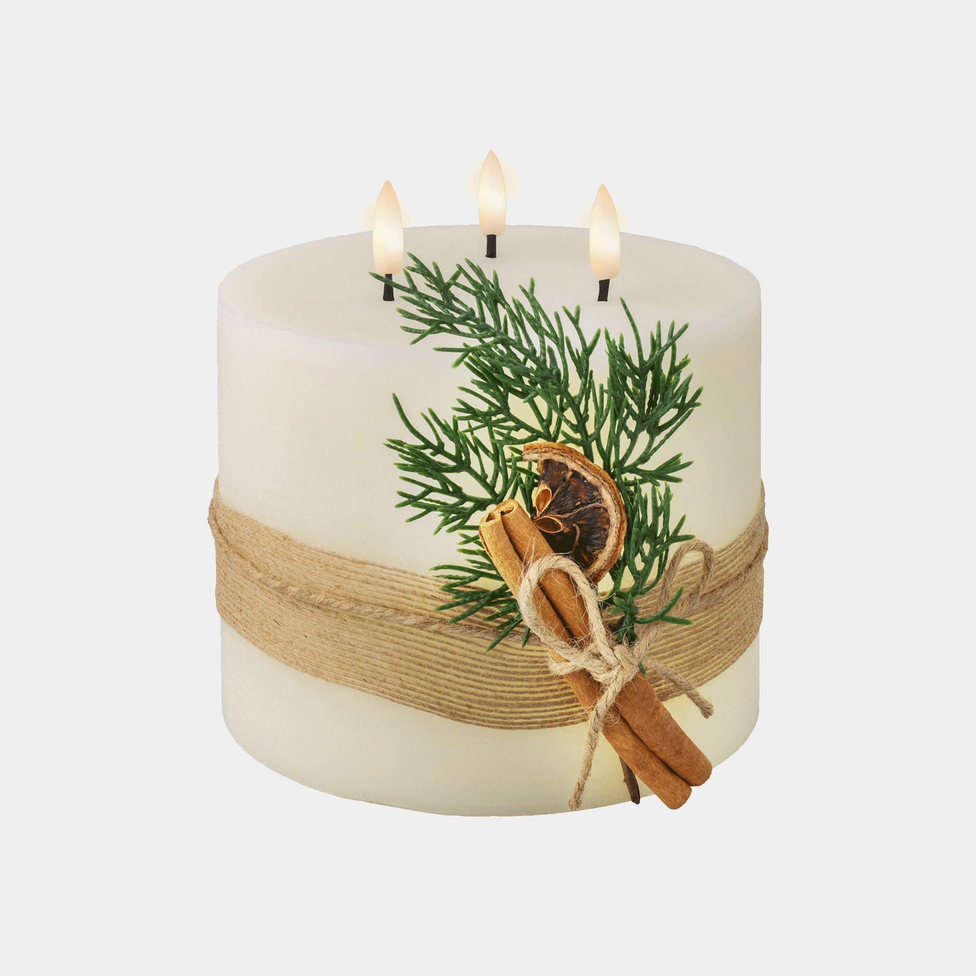 Festive - LED Triple Wick Candle