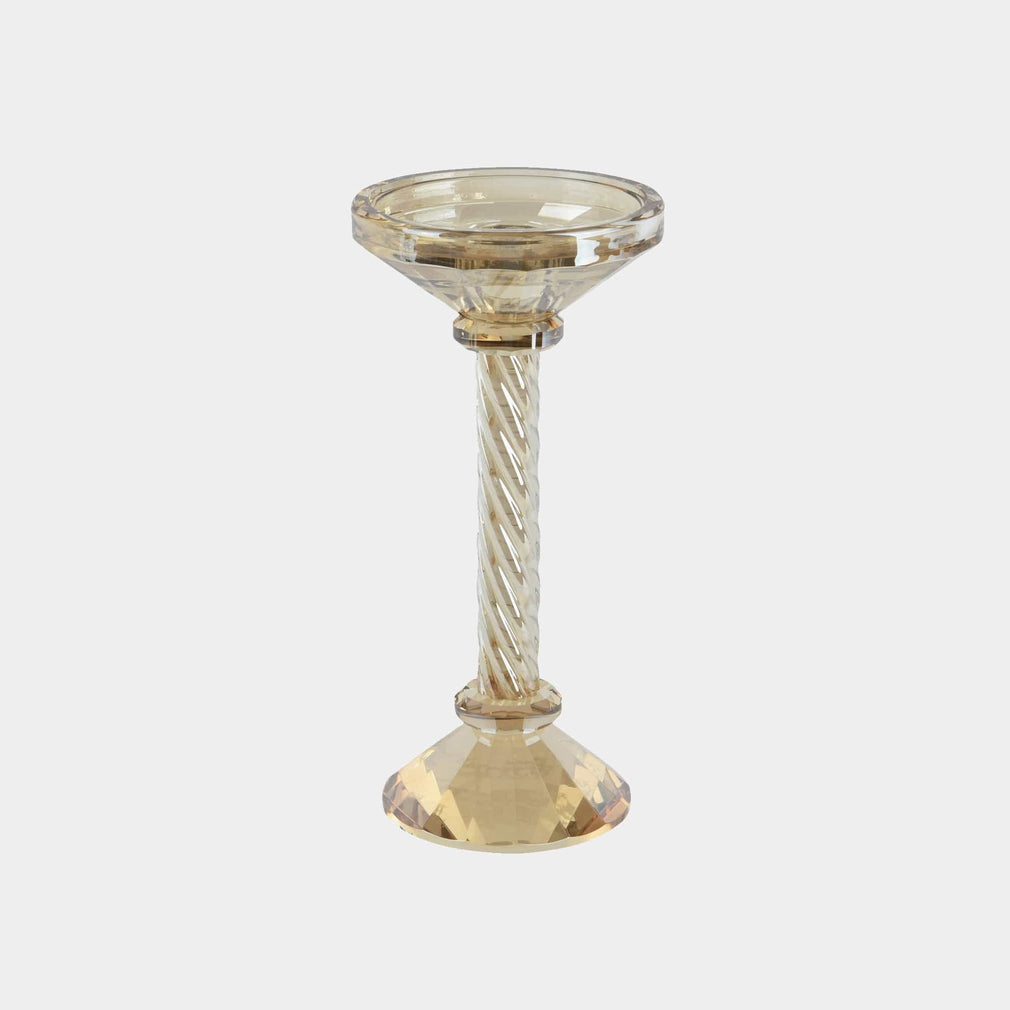 Crystal Twist - Small Gold Candleholder