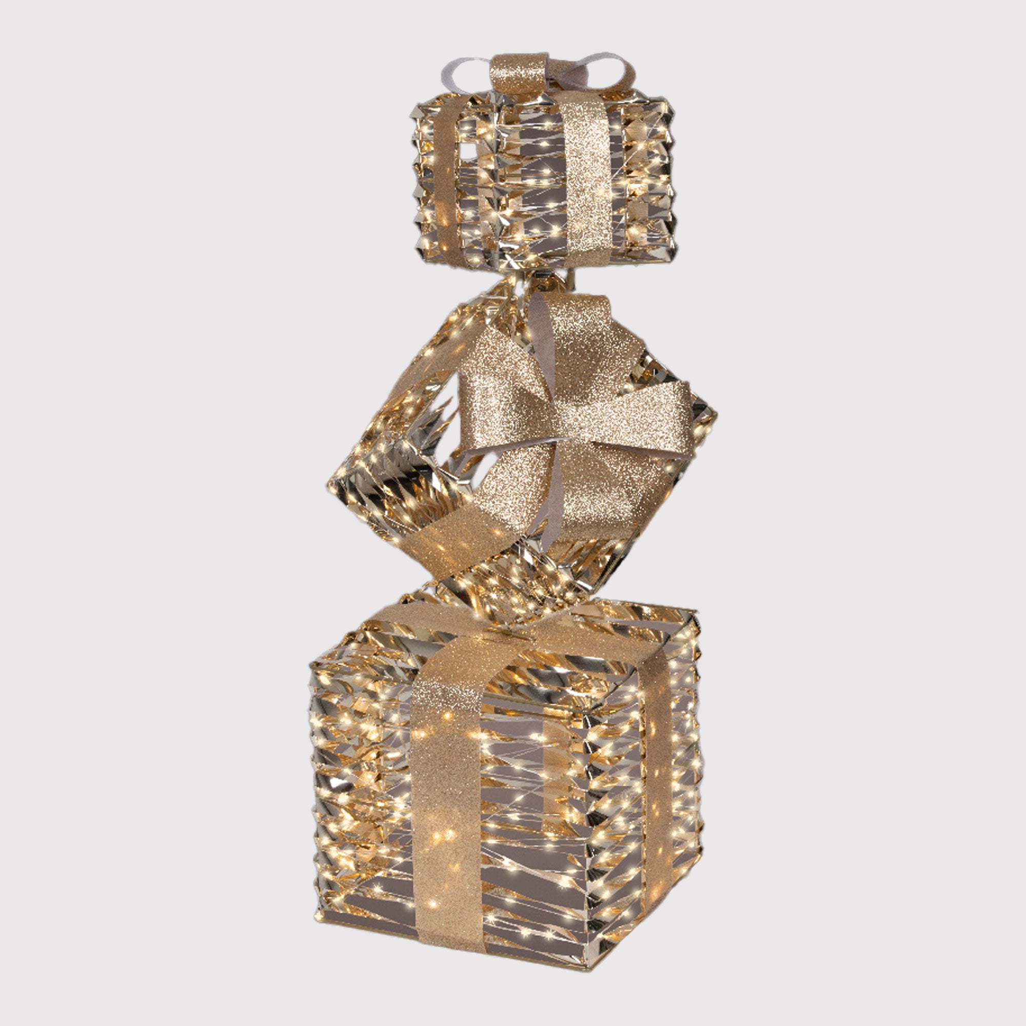 Ribbons of Gold - Festive LED Parcels