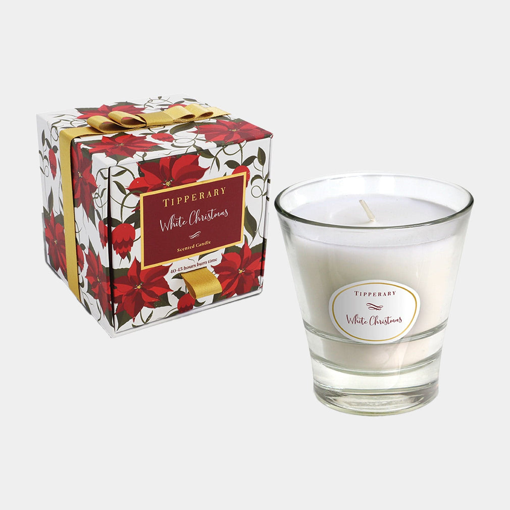Poinsettia - White Christmas Tumbler Candle