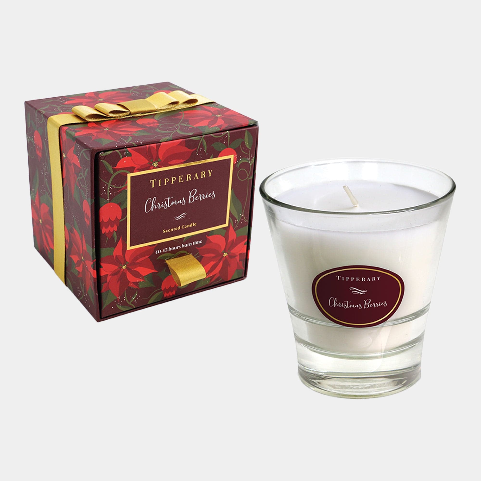 Poinsettia - Christmas Berries Tumbler Candle
