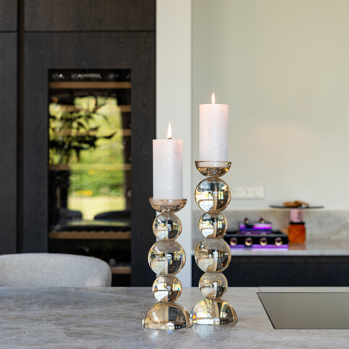 Emie Small - Crystal Candleholder, Neutral