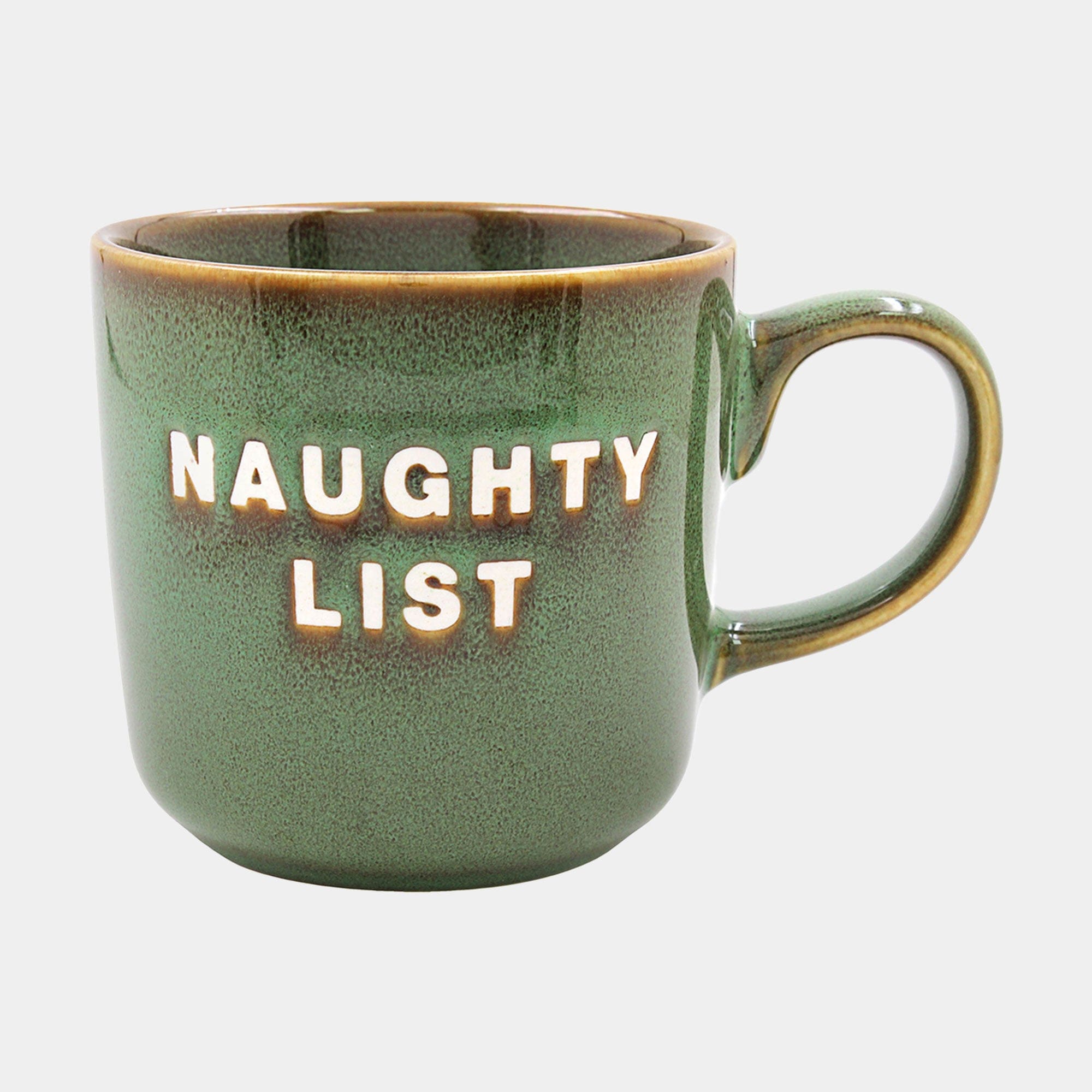 Festive 'Naughty List' Mug Green