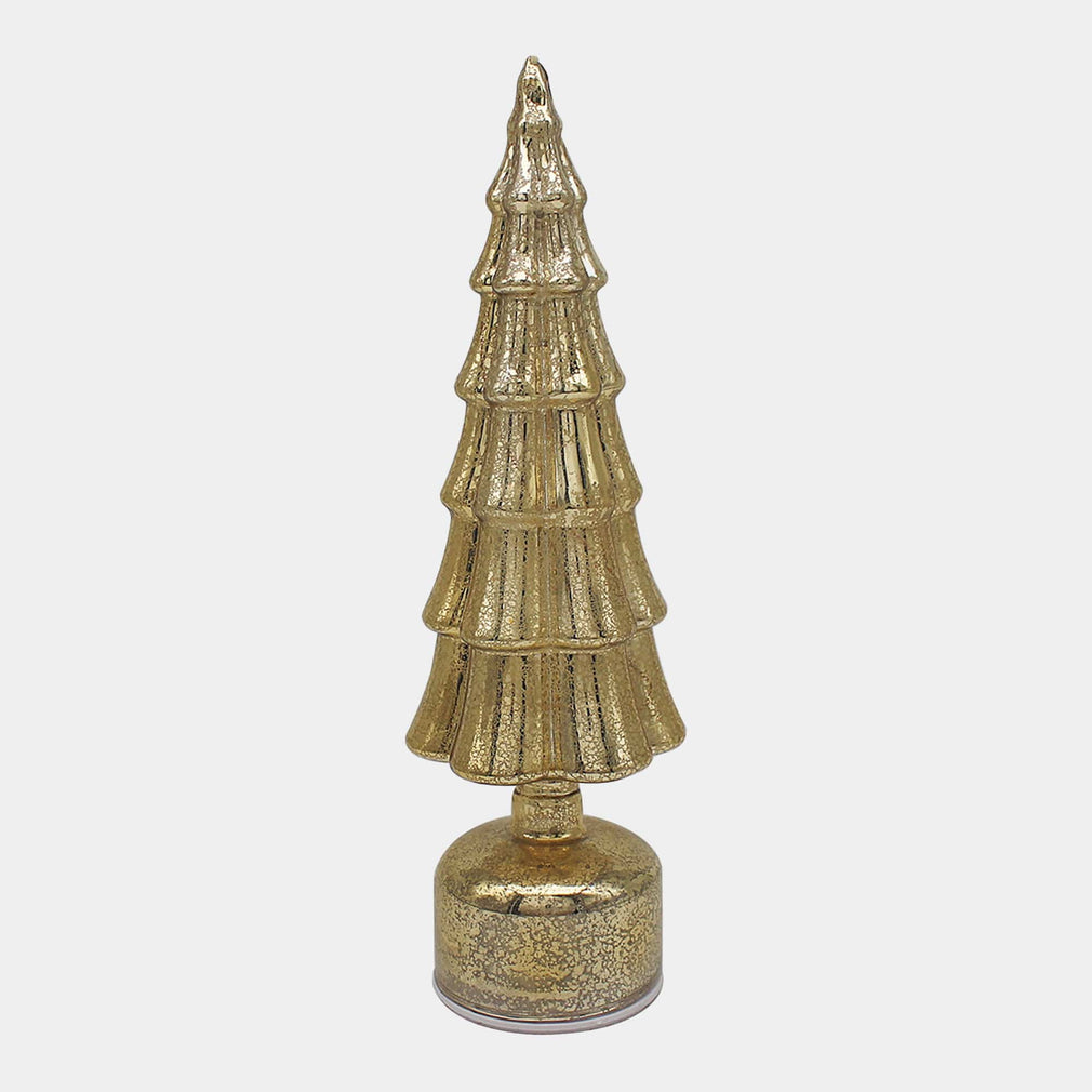 Twlight Spinning Glass Tree Gold Small