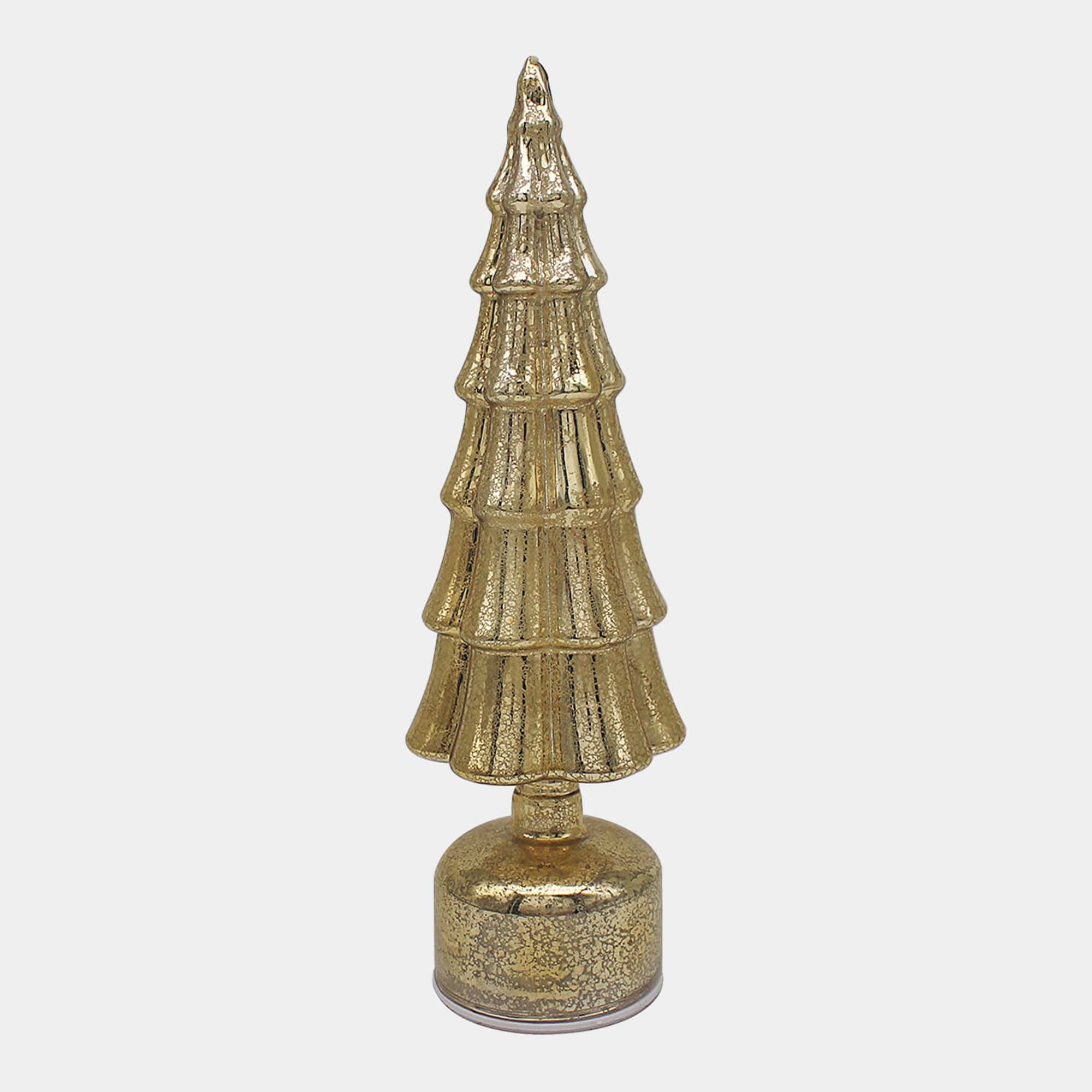 Twlight Spinning Glass Tree Gold Small