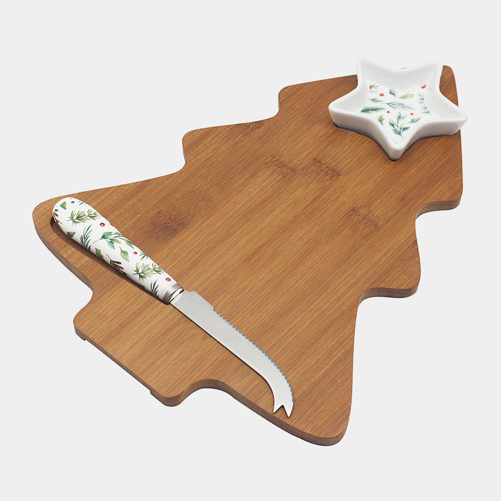 Holly Bamboo Cheese Board 3pc Set