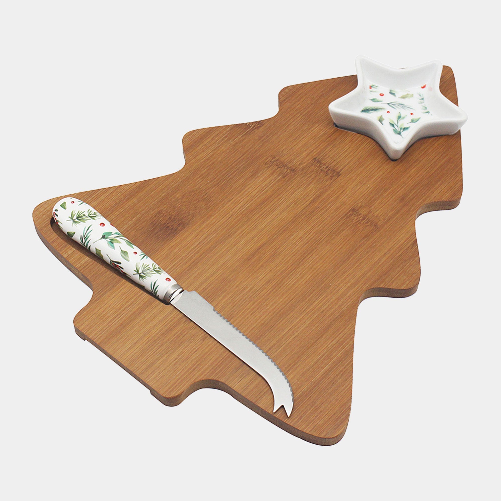 Holly Bamboo Cheese Board 3pc Set