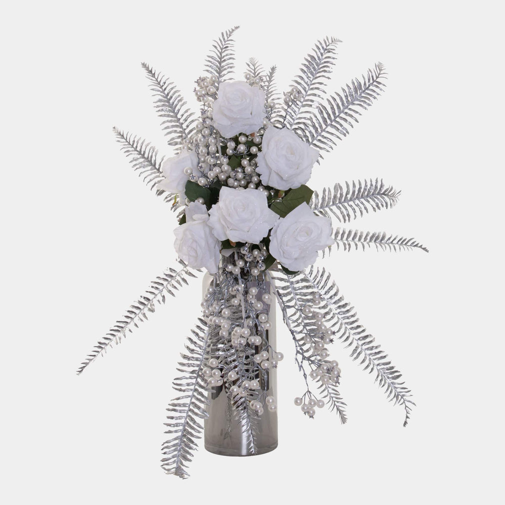 Artificial Plant - Sparkling Rose, White