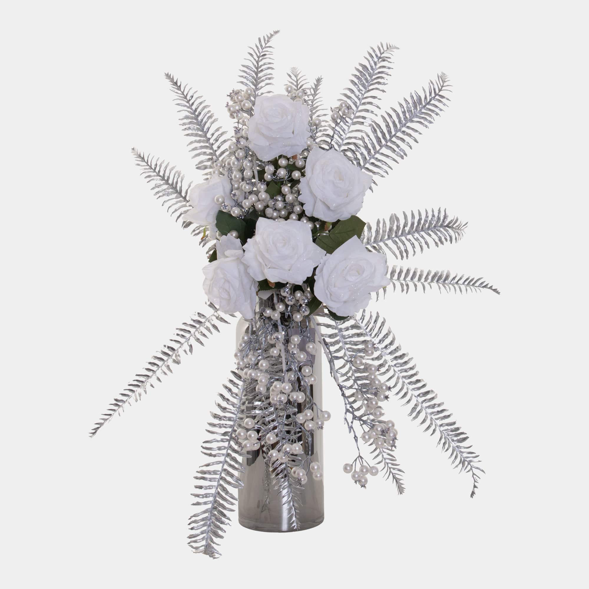 Artificial Plant - Sparkling Rose, White