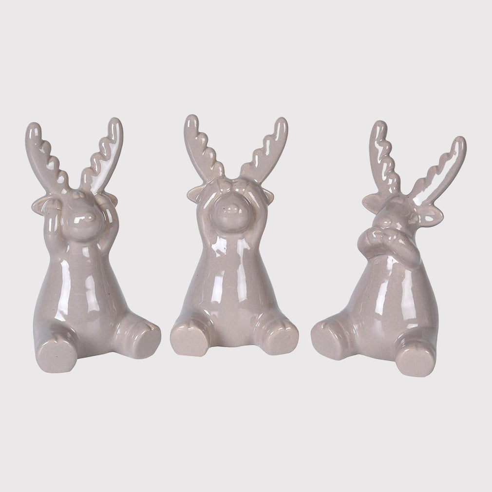 No Evil - Reindeer Ornaments, Set of 3