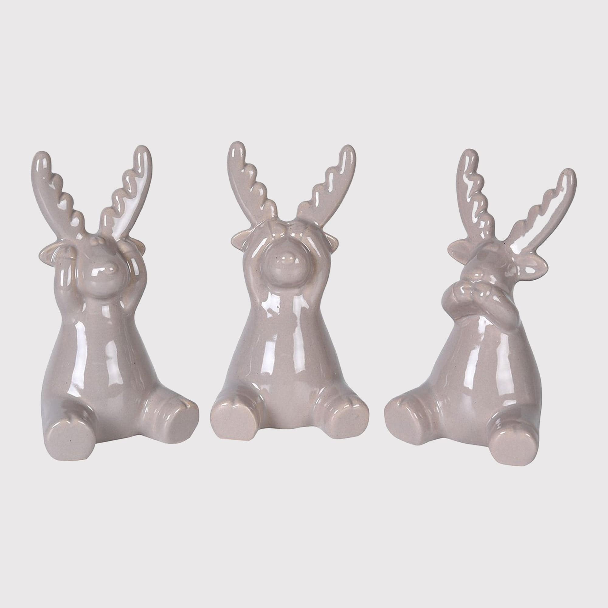 No Evil - Reindeer Ornaments, Set of 3