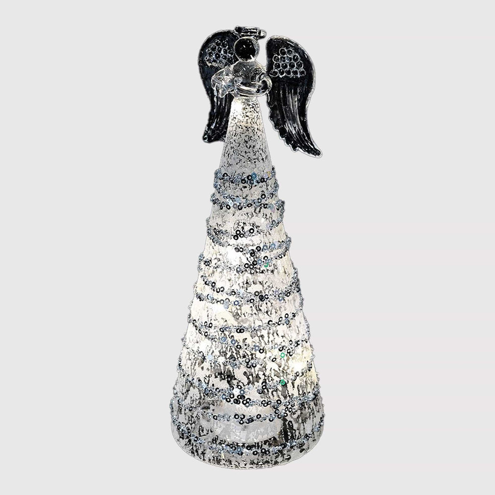 Christmas Ornament - Silver Angel, LED
